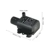 A black brushless DC water pump with dimensions indicated by measurement lines and text. Náhľad obrázku produktu