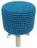 Pouf azzurro chiaro in legno con rivestimento in tessuto Anteprima dell’immagine prodotto 10