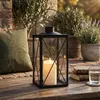 Laterne aus Metall und Glas - Windlicht Farbe schwarz - Produktbild-Vorschau 3