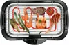 An electric grill with various foods cooking on it. Náhled obrázku produktu