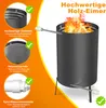 LARS360 Chauffage de piscine Baril à bois 12 L, noir Acier Voir les images du produit 7