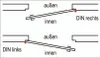 Diagrams illustrating the difference between DIN left and DIN right door closers. Produktbild-Vorschau