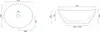 Technical drawings of a sink with dimensions. Produktbild-Vorschau