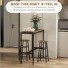 HOMCOM Bartisch-Set 3tlg. Bartisch mit Barhocker Set Produktbild-Vorschau 4