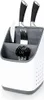 A white and gray utensil holder with knives and cutlery inside, set against a white background. Náhľad obrázku produktu