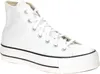 A white Converse Chuck Taylor All Star high-top sneaker with a platform sole. Voir les images du produit