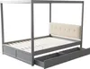 Letto a baldacchino Sweiko140x200 cm con ampi cassetti e Anteprima dell’immagine prodotto 6