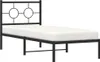 Postel s čelem kovová černá 80x200 cm Náhled obrázku produktu 4