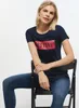 MUSTANG Damen, T-Shirt Alina C Logo Tee, XS, Blau, sport, Produktbild-Vorschau 5