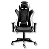 A black and white gaming chair is shown against a white background. Podgląd zdjęcia produktu
