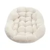 A round, beige, corduroy cushion with a tufted design, isolated on a white background. Anteprima dell’immagine prodotto