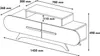 A diagram showing the dimensions of a TV cabinet. Anteprima dell’immagine prodotto