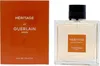 A box of Guerlain Heritage Eau de Toilette for men is shown next to the bottle. Podgląd zdjęcia produktu