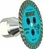A close-up studio shot of a diamond cutting disc attached to a metal adapter. Anteprima dell’immagine prodotto