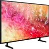 A Samsung television with a colorful abstract image displayed on its screen, shown from a side angle with its stand. Produktbild-Vorschau
