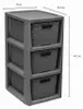 Commode en rotin - 3 paniers anthracite Voir les images du produit 3