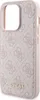 A close-up side view of a pink iPhone case with a repeating Guess logo pattern. Anteprima dell’immagine prodotto