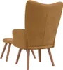 vidaXL Poltrona relax con sgabello in velluto marrone Anteprima dell’immagine prodotto 4
