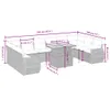 vidaXL 11-tlg. Garten-Sofagarnitur mit Kissen Schwarz Poly Produktbild-Vorschau 3