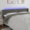 vidaXL LED Kopfteil Dunkelgrau 183x16x78/88 cm Samt Produktbild-Vorschau 2
