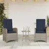 vidaXL Gartensessel mit Kissen 2 Stk. Verstellbar Grau Poly Produktbild-Vorschau 2