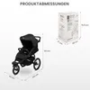 A product image showing a stroller and its packaging with dimensions indicated. Náhled obrázku produktu