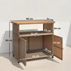 Outsunny Servierwagen Rattan Küchenwagen Produktbild-Vorschau 3