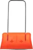 A snow shovel with a metal edge and an orange plastic scoop, with a black handle. Produktbild-Vorschau