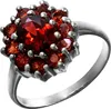 F Ring 925/- Sterling Silber weiß 056 (17,8) Granat rot Produktbild-Vorschau 1
