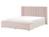 BELIANI Polsterbett Pastellrosa 160 x 200 cm aus Samtstoff Produktbild-Vorschau 5