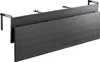 Two black wooden planks are attached to black metal brackets, angled to show their surface texture. Voir les images du produit