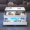Merax Höhenverstellbarer Couchtisch mit LED, Hochglanz Produktbild-Vorschau 7