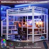 Merax Etagenbett Hochbett 140x200 cm mit Schreibtisch und Produktbild-Vorschau 3