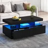 Merax moderner Couchtisch mit LED und 2 Schubladen Produktbild-Vorschau 1