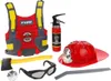 A collection of toy firefighter accessories laid out on a white background. Produktbild-Vorschau