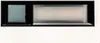 A black framed electronic component with two display areas, one square and one rectangular, against a white background. Produktbild-Vorschau