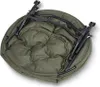 A folded green camping chair on a white background. Produktbild-Vorschau