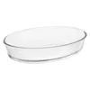 A clear glass oval baking dish on a white background. Náhled obrázku produktu
