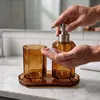 3-teiliges Badaccessoires Set aus Glas, Seifenspender mit Produktbild-Vorschau 11