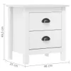 vidaXL Stolik nocny Hill 2 szt. Biały 46x35x49,5 cm lite Podgląd zdjęcia produktu 15
