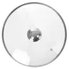 A top-down view of a clear glass pot lid with a silver handle and rim. Náhled obrázku produktu