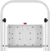 A close-up view of the top of a white folding step stool, showing the platform and part of the frame. Produktbild-Vorschau
