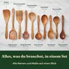Bikolo® Houten Keukengerei Set 10-Delig - Houten Spatel - Productafbeelding-voorbeeld 3