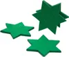 Three green star-shaped objects are arranged on a white background. Produktbild-Vorschau