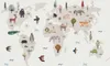 Vlies Fototapete - Beige World - Continents With Animals in Produktbild-Vorschau 6