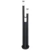 A dark grey, multi-stemmed outdoor lamp with white light sources at the top of each stem, set against a white background. Produktbild-Vorschau