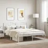 Bettgestell mit Kopfteil Metall Weiß 183x213 cm Produktbild-Vorschau 2