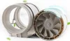 A disassembled inline duct fan is shown against a white background. The fan blades are visible on the right, and the duct connector is on the left. Náhled obrázku produktu