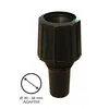 A black plastic adapter with a textured top and a narrower cylindrical bottom part, shown on a white background. A circular graphic with arrows and text indicating a size range is present on the left side. Produktbild-Vorschau