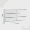 Kommode mit 6 Schubladen 140x78 cm Kommode weiß Holz Produktbild-Vorschau 9